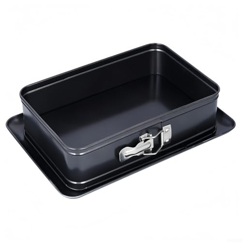 Molde rectangular extraíble para tartas, 33 x 23 x 7 cm, acero al carbono, para tarta de queso, tiramisú y platos salados