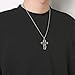 HZMAN Vintage Orthodox Cross Crucifix Stainless Steel Pendant Necklace 22+2 Inches Chain, Colour Silver Gold Black