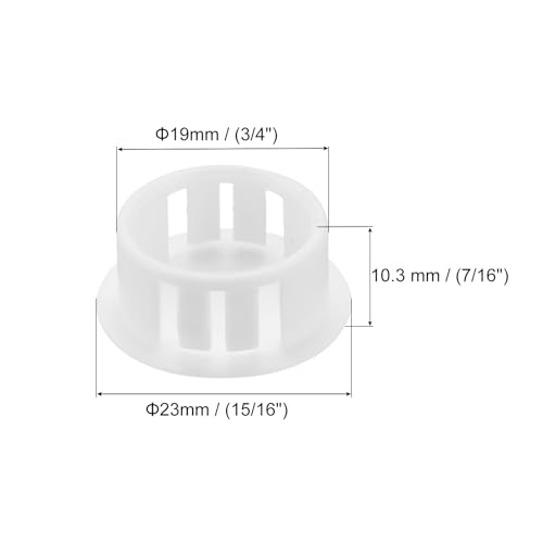 Image of MECCANIXITY 64PCS 19mm(3 /4 inch) White Plastic Hole Plugs, Flush Type Panel Hole Plugs Insert End Caps for Locking Hole Tubes Furniture Cabinet