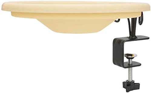 Urban Deco Deck Mounted Bird Bath Outdoor Bird Bath Bowl for Balcony Railing Birdbaths with Adjustable Sturdy Clamp Hummingbird Feeder Bath for Garden Fence, Great for Attracting Birds - Yellow
