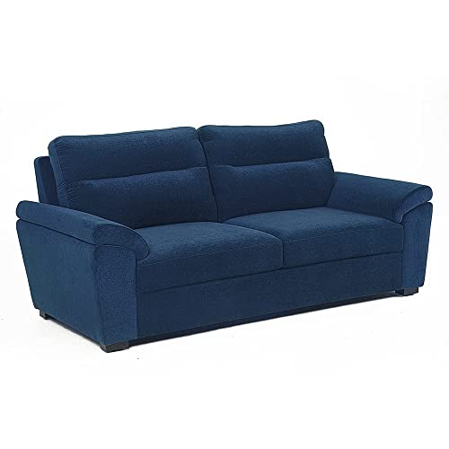 Image of Wakefit Sofa Set | 3 Year Warranty | Sofa 5 Seater, 5 Seater Sofa for Living Room, Wooden Sofa Set, Sofa Set 3+2 Seater - Lounger(Malphino : Cobalt Blue)