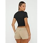 Trendy Queen Womens Basic T Shirts Summer Outfits 2025 Scoop Neck Short Sleeve Crop Tops Slim Fit Tees Y2k Clothing - Image 5