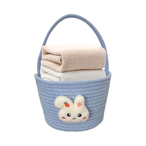 Misaakoeq Basket per Pasqua, Basket Pasqua, Contenitore Festivo di Caccia alle Uova, Bunny Easter Basket con Manico per Bambini per la Spesa per i Giocattoli per i Giocattoli
