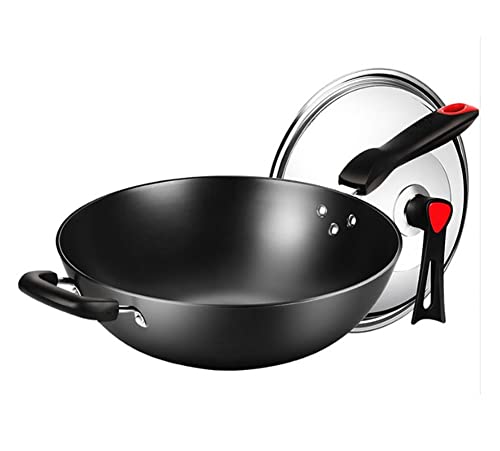 Wok de hierro fundido de 12.5 pulgadas con tapa