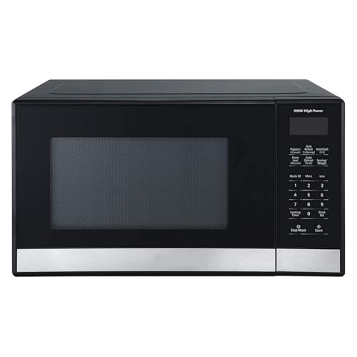 Horno microondas compacto, 0,9 cu.t., acero inoxidable/plata