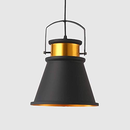 Suspension industrielle vintage en métal noir finition mate premium