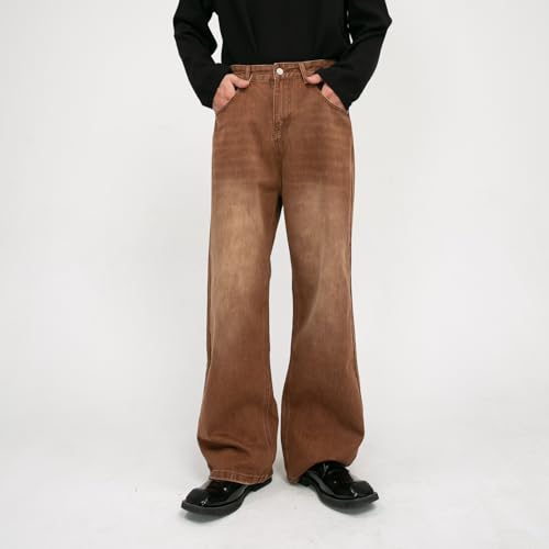 Men's Denim Jeans Retro Korean Style Slim Loose Straight Leg Casual Wide Leg Daily Pants for Men2