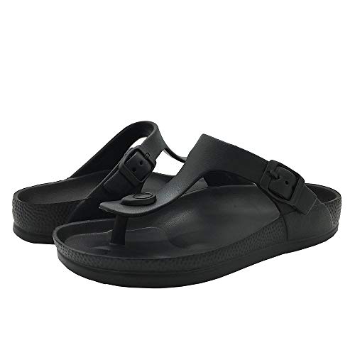 Luffymomo Comfort Footbed Eva Flip Fiop Thong Sandals For Womens (9 M Us Black) #TOP3