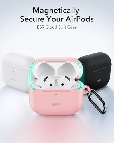 Image of ESR for AirPods 4 Case, Compatible with AirPods 4th Generation Case (2024) (USB-C), Magnetic Lid Lock, Full Drop Protection Cover, Cloud Soft Case, Pink