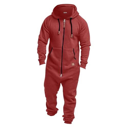 ZYXTIM Onesies for Adults Hooded Jumpsuit Rompers Zip Up Long Sleeve Playsuit One Piece Tracksuit Christmas Matching Pjs2