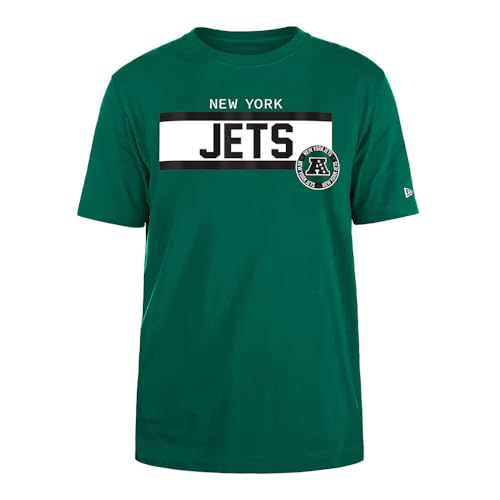New York Jets New Era Cap NFL - Camiseta Regular de Tinta de Alta Densidad Serigrafiada Frontal gráfico Original del Equipo, Color Unisex Verde