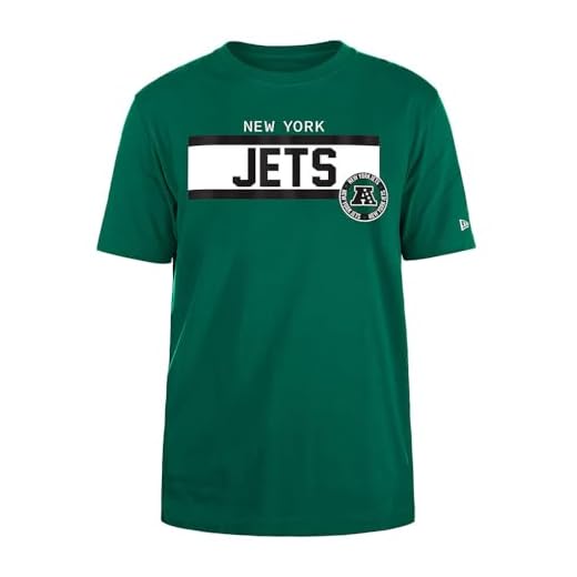 New York Jets New Era Cap NFL - Camiseta Regular de Tinta de Alta Densidad Serigrafiada Frontal gráfico Original del Equipo, Color Unisex Verde