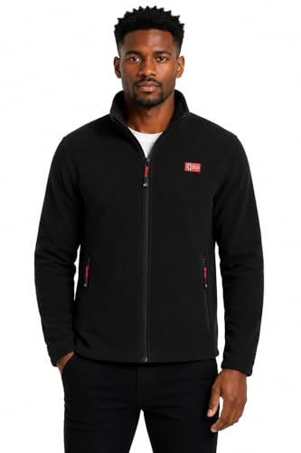 Veste polaire homme chaude avec col montant protecteur et poches