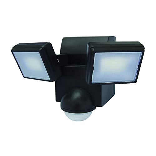 LB1870QBK 700 Lumen Battery Operated Ultra Bright LED Motion Security, Motion Sensor, Motion Activated Flood Light, Wall or Eave Mount Twin Head (Black)