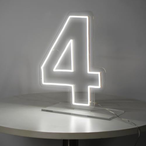 LIYUNEON Number 4 Neon Sign for Birthday, 16.54