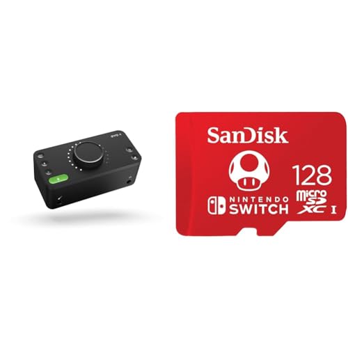 Image of Audient EVO 4 USB Audio Interface sound card for music production, 2 in / 2 out USB audio-interface & SanDisk 128GB microSDXC UHS-I card for Nintendo Switch - Nintendo licensed Product