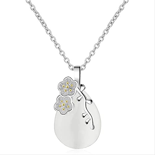 Cellacity-Collar de Piedras Preciosas en Forma de Gota de Agua para Mujer, joyería 925, Colgante de Piedra de Ojo de Gato, Cadena Corta de clavícula