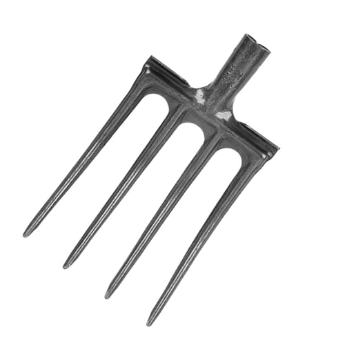 DIVEGO DE LA Partir HAJA ACTRO DE Carbono Fuerza Fuerza Garden Spading Spading Ideal para LA Labranza y Siembra, Adecuada para Uso Pesado e Industrial (4 Tine)
