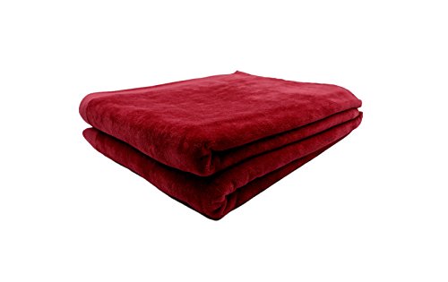 BY LORA Terry Cotton Beach Towels, Burgundy, Set of 2