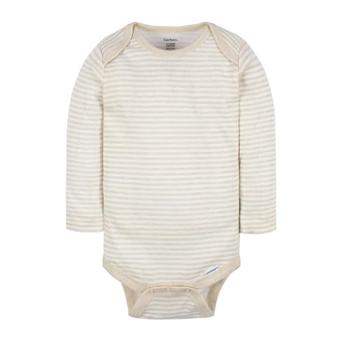 Image of Gerber Baby Bodysuits Long-Sleeve Cotton Onesies 6-Pack for Girls Newborn