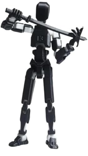 Image of (Do it Yourself) Action Figure Toys,DIY Assembly Dummy 13 Action Figures,Articulated Joints Robot,Gift Idea for Teens & Adults for 14+ (Black Armor White, Black Armor White)