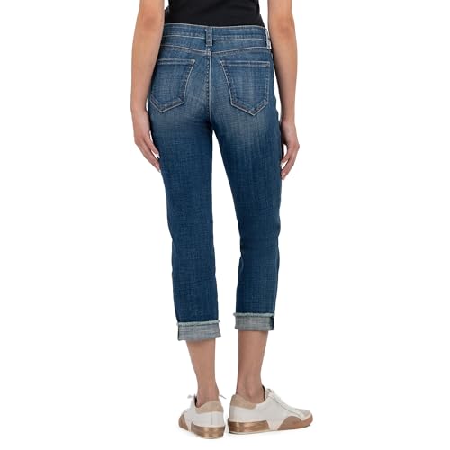 KUT from the Kloth Amy Crop Straight Leg- ROLL UP FRAY Deserving 02