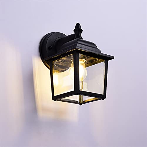 Retro E27 Wall Lamp Outdoor Waterproof Corridor Pathway Glass Lantern