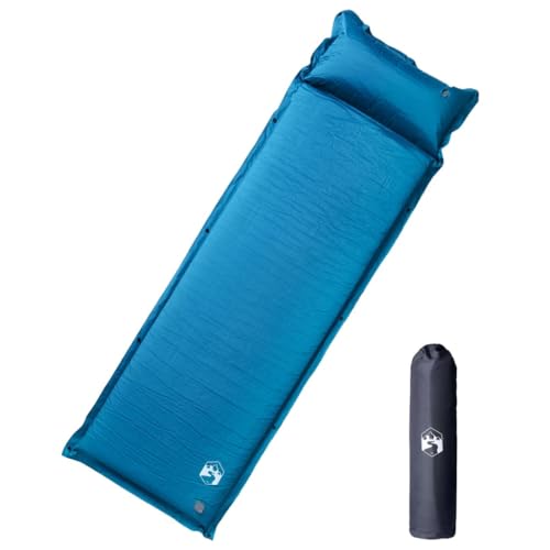 LLEZKBR Furniture select-SSelf - Colchón inflable para camping con almohada, 1 persona, color turquesa