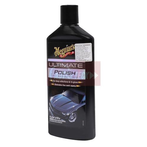 Meguiar's Ultimate Polish (473 Ml) | Restores Paint Shine |High Glossy Shine | Removes Fine Swirl Marks | Easy To Use, Black