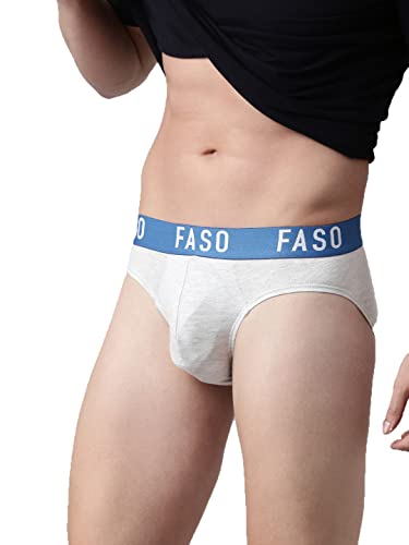 Image of F A S O Men's Cotton Rich Brief | Soft & Breathable Innerwear | Cushioned Waistband | Comfort Fit | Everyday Wear