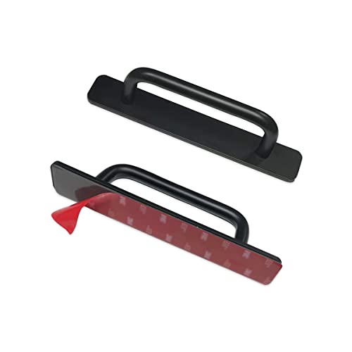 Poignées autocollantes pour placard sans percer Skyscraper, 2 poignées noires de tiroir 106 mm