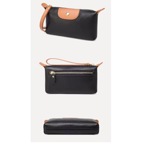Women's Coin Purses Evening Bags Money Clips Genuine Leather Business Wallets Handbags Card Cases (Black)3