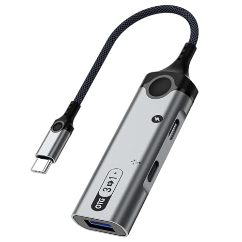 Jumundren Android�[�dOTG�A�_�v�^�[3IN1 TYPE-C USB�R���o�[�^�[PD 60W�h�b�X�e�[�V�����O��U�f�B�X�N�J�[�h���[�_�[