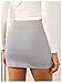 SOLY HUX Women's Mini Skirt Skorts Y2k Split Zipper Side Stretchy Pencil Bodycon Skirts with Shorts Underneath Plain Light Grey Small