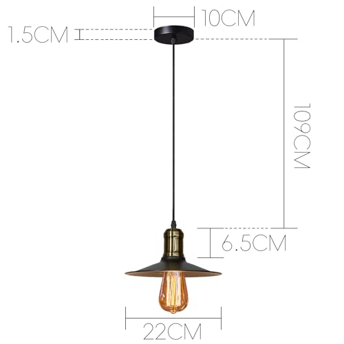 NIUNIAJ 2-Pack Pendant Light Vintage, E27 Modern Dining Table Hanging Lamp, Metal Retro Pendant Light - Image 4
