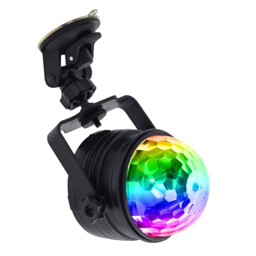 BESPORTBLE USB Disco Light RGB Sound Activated Stage Light Palm Sized Party Lighting with Remote Control Effects Suction Cup Design for Car Tent Home and Events