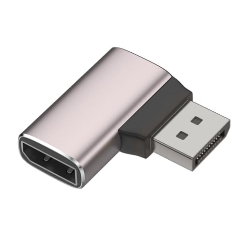 Adaptador 8K DisplayPort 1.4 de 90 grados en ángulo recto macho a hembra, conectores verticales, convertidor en forma de L, adaptador DisplayPort para cámara