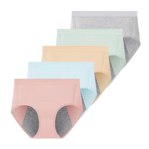 Jnoni - Jnoni Women's Menstrual Period Panties Cotton Leakproof Underwear Protection Briefs 5 Pack (use with Pad or Tampons) - -19%