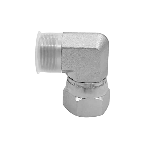 Image of FS6500-12-12 Hydraulic Adapter Fitting 3 /4 inch Male O-Ring Face Seal(1-3 /16 inch-12 NPT) x 3 /4 inch Female O-Ring Face Seal Swivel Nut(1-3 /16 inch-12 NPT) 90Pipe Joints Elbow /Corner Carbon Steel