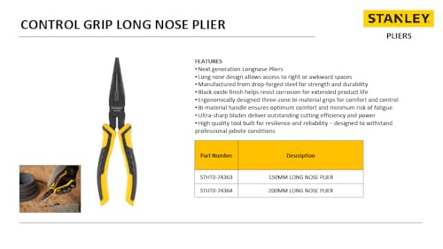 STANLEY ControlGrip™ Long Nose Cutting Pliers 200mm (8in) - Image 6