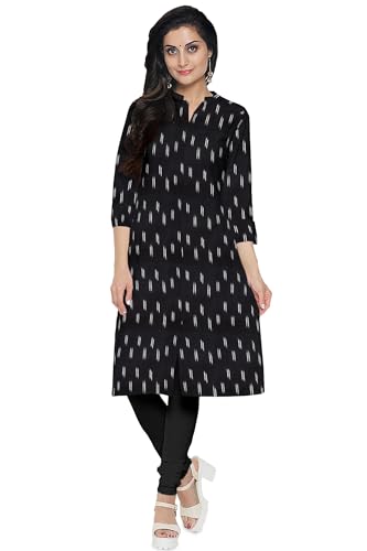 Image of Cotton Pochampally ikat unstitched blouse, Kurthi, long frock fabric material for women (1 meter, 2 meters & 3 meters)