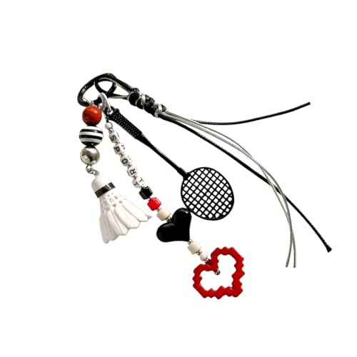 suanbeiii Llavero ligero de aleación con adorno para mochila de bádminton, colgante para bolso, ideal para añadir personalidad a tus estilos coreanos cotidianos, dije de bádminton