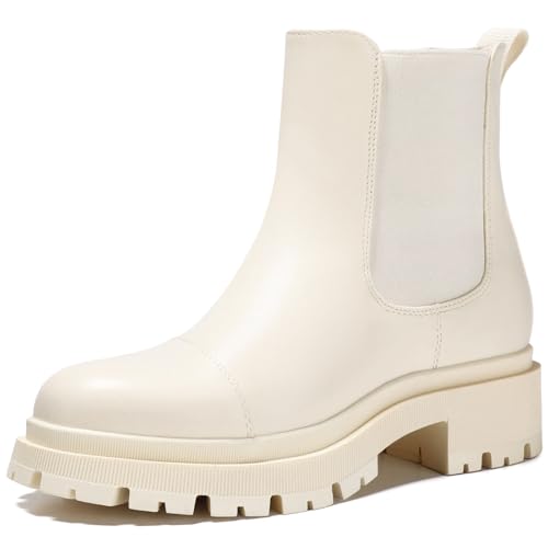 Bacia Chelsea Boots Women Lug Sole Ankle Boots Chunky Heel Slip On Booties