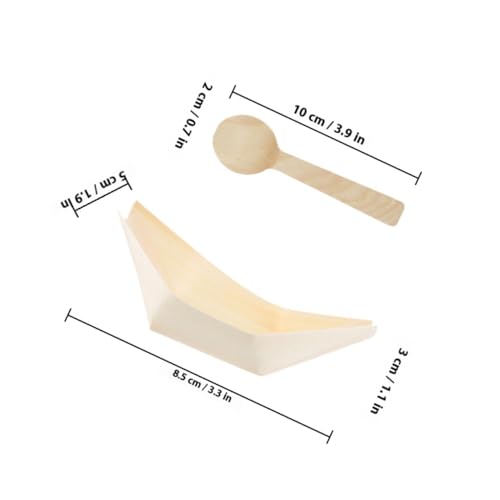 Platos desechables Hemoton en forma de barco, 3 pulgadas, set 50 miniatura 2