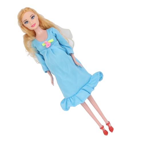 ICRPSTU 11IN Pregnant Mom Doll Early Funny Lovely Education Parent Child Interaction Toy for Kids (Blue)