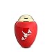 GetUrns Keepsake Tribute Doves Cremation Urn (Red and Shiny Brass)