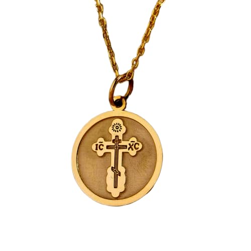 Cruz de Santa Olga ortodoxa para protección diaria con cadena de plata fina 925