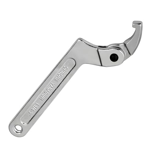 MUNTE Hakenschlüssel 210mm Nutmutternschlüssel aus Hochkohlenstoffstahl C Verstellbare Hakenschlüssel Passend für 32-76mm Muttern für Mechanische Reparaturen Heiminstallationen