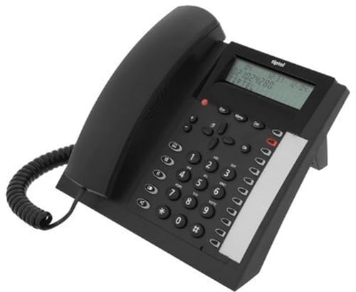 Téléphone fixe tiptel 1020 analogique filaire avec écran LCD noir