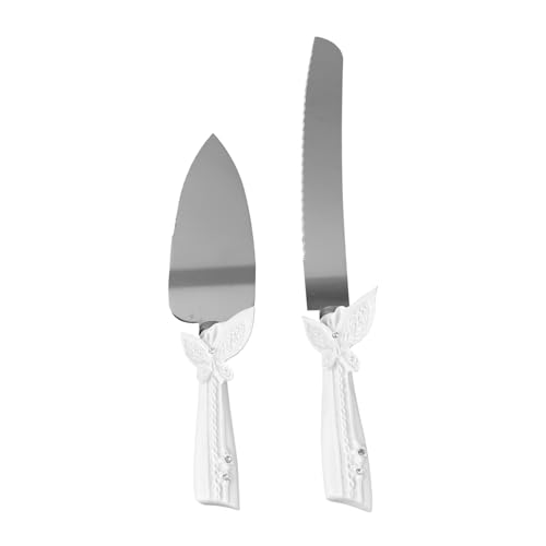 Mikinona 2pièces Set De Couteaux à Gâteau De Mariage Et Éléments Décoratifs Élégants Pour Réception Anniversaire Et Baptême Souvenir Pratique Pour Mariage Et Fête